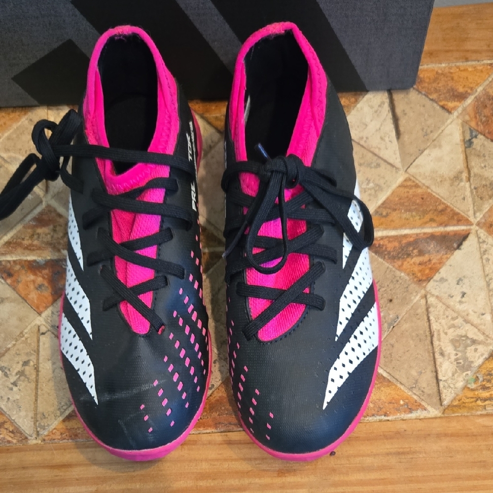 Women’s Black & Pink Lace-Up Athletic Sneakers with White Accents